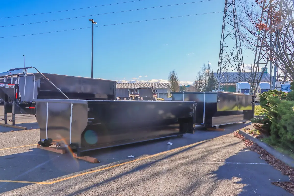 Roll-off dumpster ready for waste disposal at job site for Construction Dumpster Rental in Barstow